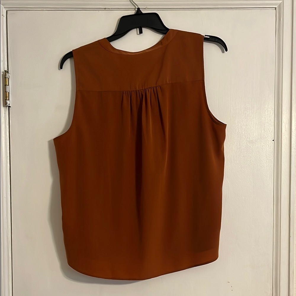 J. Crew Vneck Popover Sleeveless Mandarin Collar Blouse - Picture 3 of 4